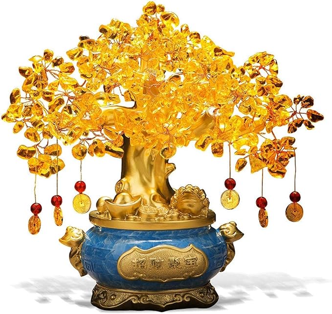Money Golden Lucky Tree Decoration For Good Luck And Wealth with master blessing 師父开光-金钱黄金招财树摆件