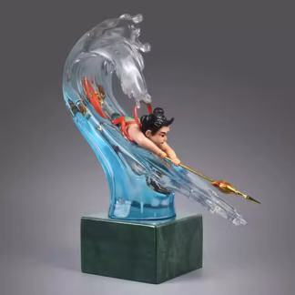 Brass Crystal Nezha Third Prince Statue with Master Blessing 師父开光-黄铜水晶哪吒三太子雕像