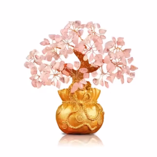 Natural Rose Quartz Tree Ornament with Master Blessing 師父开光-天然粉水晶树摆件