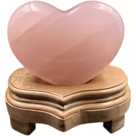 Natural Rose Quartz Heart Ornament with Master Blessing 師父开光-天然粉水晶心形摆件