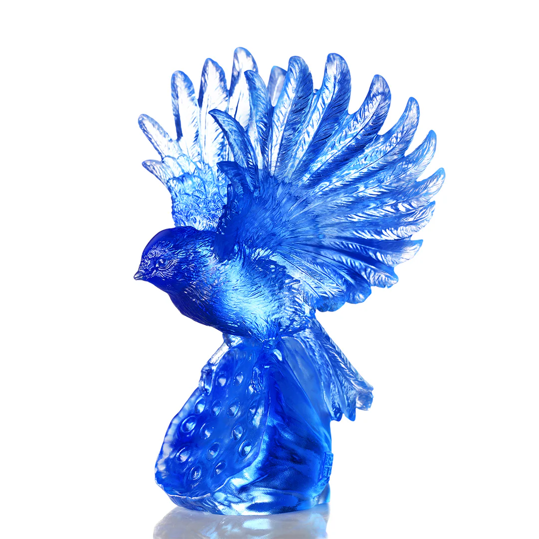Blue Bird Figurine with master blessing 師父开光-蓝水晶鸟摆件