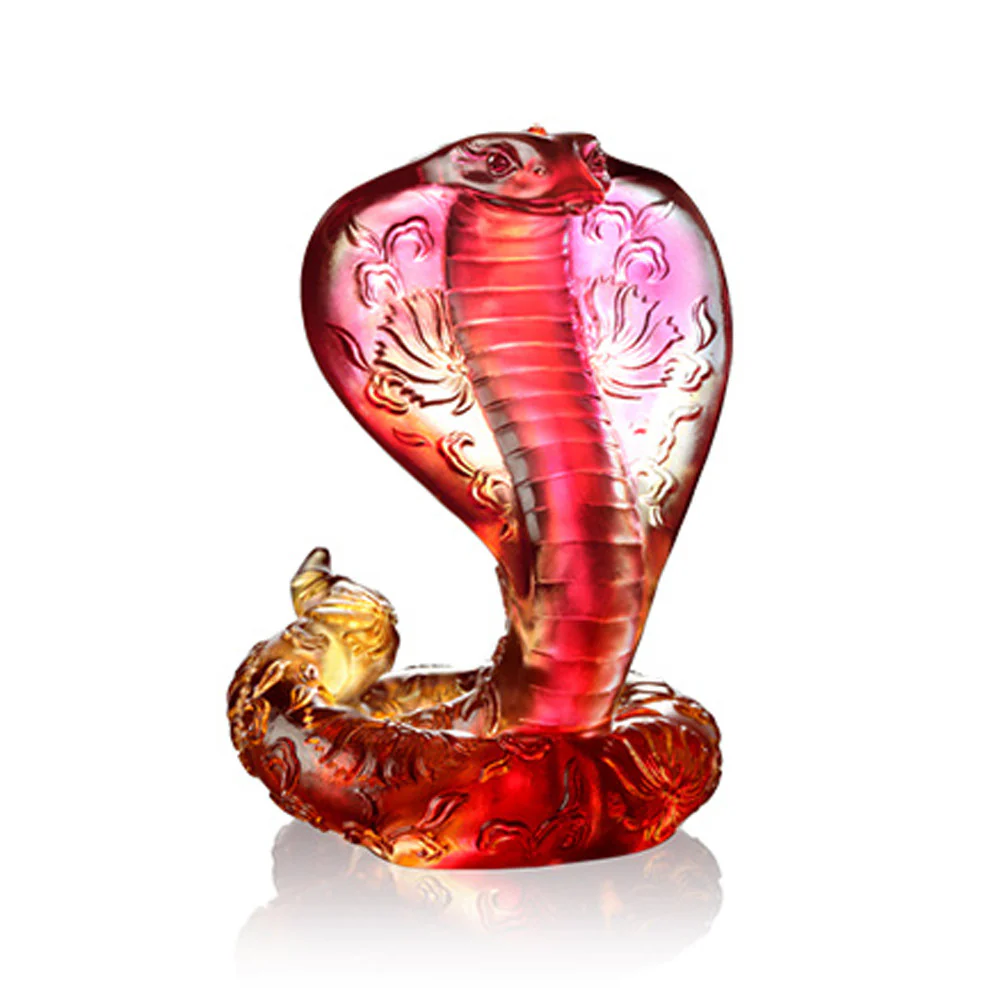 Crystal Cobra Snake Figurines with master blessing 師父开光-水晶眼镜蛇摆件