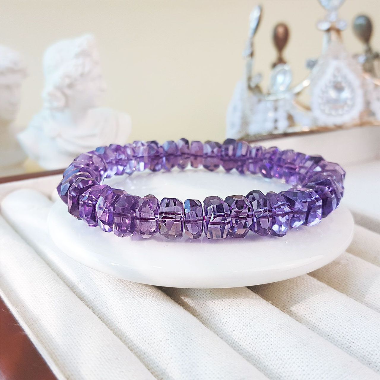 Great Amethyst Stacked Bead Bracelet