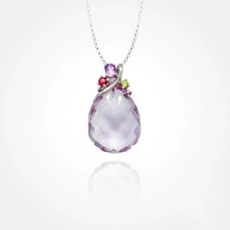 White Gold Amethyst Pendant Necklace